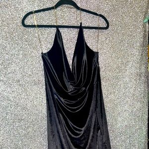 Black Velvet Mini Dress
